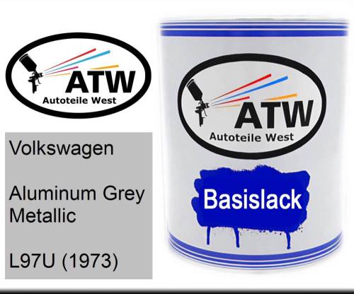 Volkswagen, Aluminum Grey Metallic, L97U (1973): 1L Lackdose, von ATW Autoteile West.